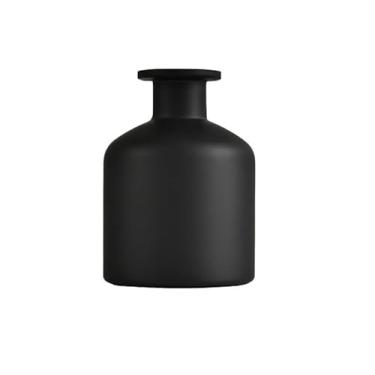 Imagem de Frascos difusores de palheta de vidro vazio preto fosco de 250 ml, frasco difusor recarregável para óleos essenciais, recipiente de aromaterapia para difusor de substituição DIY, decoração de