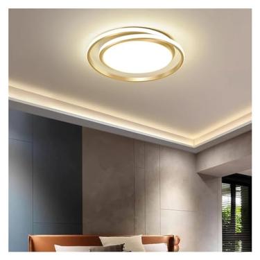 Imagem de Luminária de teto LED moderna com controle remoto, design redondo simples para sala de estar, quarto, cozinha, estudo, decoração moderna para casa