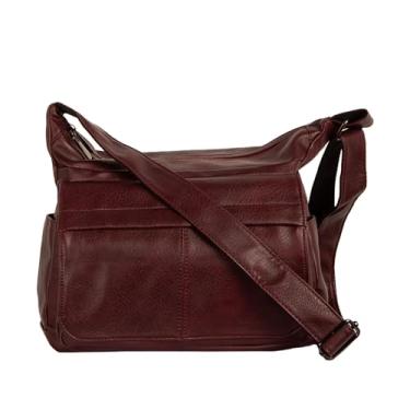 Imagem de Bolsa Feminina Transversal e de Ombro Média com Bolso Antifurto (Bordô)