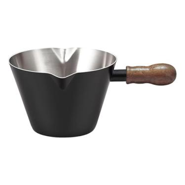 Imagem de ＫＬＫＣＭＳ Copo medidor para café, leite, espumador, fácil de limpar, leite, chá, expresso, vaporizador, jarra para bar, chocolate quente, Preto