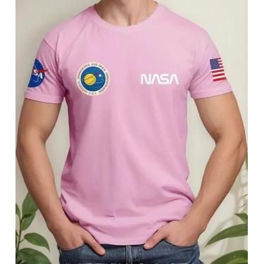 Imagem de Camiseta Camisa Adulto Feminina Masculina Algodão Astronauta NASAA Ast