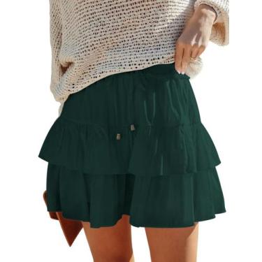 Imagem de Shorts Woudery Flowy para mulheres, boho, babados, saias em camadas - 