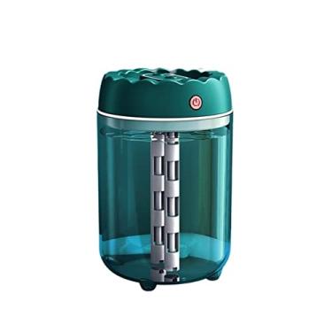 Imagem de Umidificador Umidificador de ar elétrico doméstico grande capacidade, 1800ml, usb, bico duplo, ultrassônico, criador névoa aroma, com difusor luz led(Green-10Sponge core)