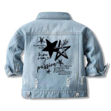 Imagem de Jaqueta jeans Cromoncent Kids Toddler Button Down 4-5T azul