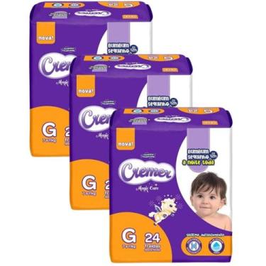 Imagem de Fralda Cremer Magic Care Jumbinho - Kit com 3 pacotes - Tam G - 72 Uni
