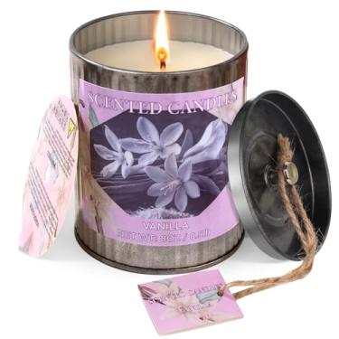 Imagem de Velas perfumadas para casa, vela de soja de 227 g, queima 50H, aromaterapia de baunilha, vela branca em caixa de presente, perfeita para aniversário, dia das mães, Natal