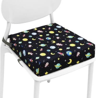 Imagem de Assento infantil com cinto de segurança ajustável de 8 cm extra grosso macio almofada infantil lavável para mesa de jantar (céu estrelado)