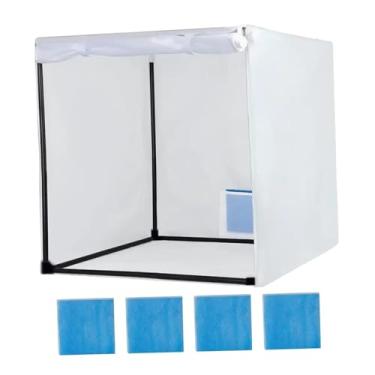 Imagem de UGPLM Cabine de pintura, tenda de pintura para ferramenta de aerografia profissional com cortina de filtro, tenda de pulverização para modelos de projetos, S