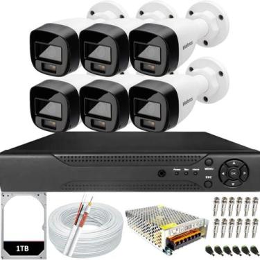 Imagem de Kit 6 Câmeras Intelbras 1220b Full Color DVR 8 Canais Alta Performance
