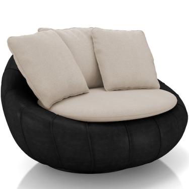 Imagem de Poltrona Para Sala De Estar Decorativa Giratória Kira material sintéti