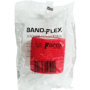 Imagem de Atadura 5cm Vermelha Band Flex Autoadesiva Para Animais Farex