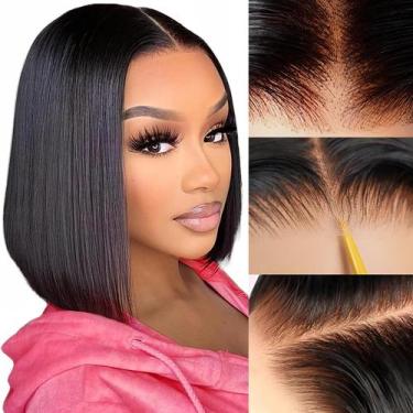 Imagem de Peruca ZHENGON Bob Glueless Human Hair 150% Densidade 35cm