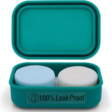 Imagem de Saboneteira de viagem AIMAIAIMAI Silicone à prova de vazamentos verde