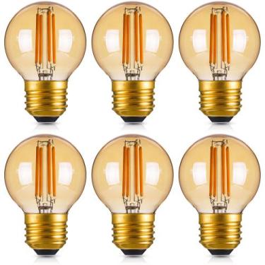 Imagem de Lâmpada LED Genixgreen Dimmable E26 Amber 4W 350lm 2200K, pacote com 6
