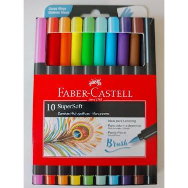 Imagem de Kit de caneta Faber-Castell brush super soft com 10 cores - Faber Cast