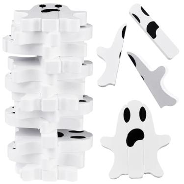 Imagem de Spooky Stacking Game-Halloween Wooden Ghosts Collapsing Tower Game for Family Fun Night Party Terrifying Tumbling Blocks Set with 45 Haunted Pieces–Perfect Indoor/Outdoor Halloween Gifts&Decor