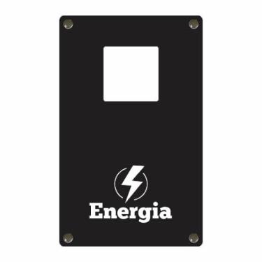 Imagem de Tampa Padrão de Energia e Água em Alumínio c/Gravação a Laser Pronto p/Instalar c/Acabamento Monofásico Trifásico (Monofásico - Preto)