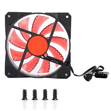 Imagem de Pilipane Versão silenciosa ventiladores de alto fluxo de ar, ventilador de caixa de 120 mm, ventiladores de computador de baixo ruído de resfriamento para capa de PC (vermelho)