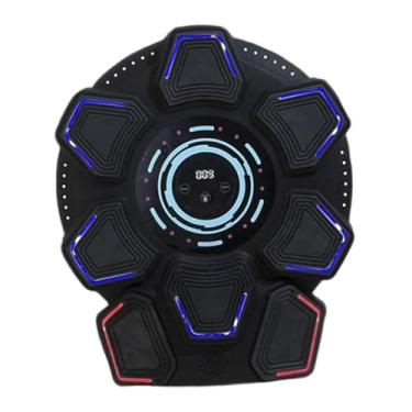 Imagem de oshhni Máquina de treinamento de boxe musical, alvo de treinamento de reação, velocidade ajustável, taekwondo, adultos, crianças, montagem na parede, alvo de, Preto