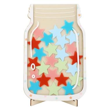 Imagem de Eujgoov Crianças Recompensa de Comportamento Magnético Jar de Madeira Maciça Incentivo Positivo para Crianças de Aula de, Material Resistente, Adequado para Treinamento Em Penico, 1 Jar de (Padrão
