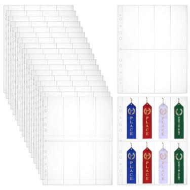 Imagem de FINGERINSPIRE Organizador de fita de prêmio de 20 peças para fitas de 15,5 x 5,3 cm capas de cartão de foto de plástico transparente bolsos para fichário páginas em branco para armazenamento de folhas