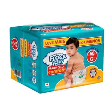 Imagem de Fralda Calça Descartável Flock Baby Comfort Hiper G 60 Unidades
