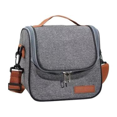 Imagem de Bolsa Térmica Com Alça Lanche Bebida Lancheira Portátil Trabalho Fitness (Cinza)