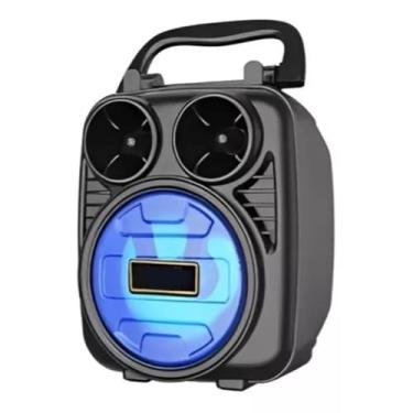 Imagem de Caixa Acústica Sem Fio Bluetooth Potente Portátil Recarregável Som Rádio Compacta Alto Falante Led (KTS 1029 Azul)