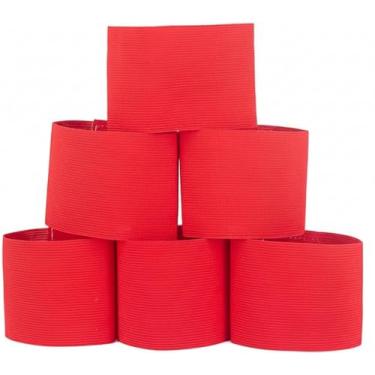 Imagem de Wrzbest Braçadeira de Capitão Futebol Futebol Rugby Capitão Braçadeiras para Jovens e Adultos, Design Antiqueda - Pacote com 6 (6 Vermelho/Não C)