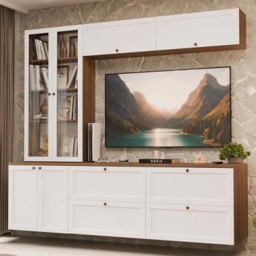 Imagem de Estante Sala De Estar Com Rack + Cristaleira 230cm Vik Madesa 01 Rusti