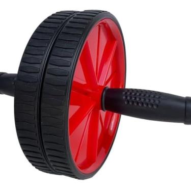 Imagem de Roda Abdominal Profissional para Academia e Casa, Plástico e PVC, 18cm de Diâmetro, Cabo 25cm, Exercício Cross Training e Musculação