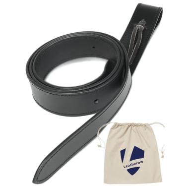 Imagem de Leatherow Alça de amarração Latigo Leather Saddle Cinch - Alça de sela ocidental - Cinch de couro - Acessórios de circunferência de cavalo (preto, 1,5 polegadas (1,5 polegadas de largura))