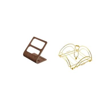 Imagem de Fenteer Organizador de Mesa para Controle Remoto de TV com Braço Ponderado, Dois Compartimentos, Suporte para Armazenamento em Mesas de Escritório, Cozinha, H