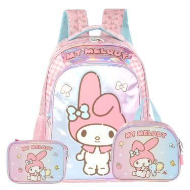 Imagem de Mochila Costas Lancheira Estojo Box My Melody Hello Kitty