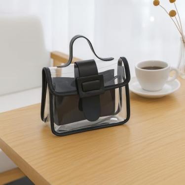 Imagem de Bolsa tiracolo feminina transparente moderna – bolsa de mão pequena colorida e bolsa de ombro, Preto, Medium, Mochila casual