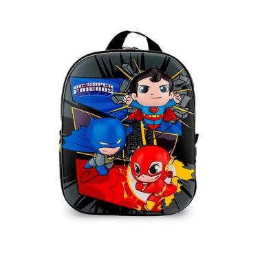 Imagem de Mochila Infantil MaxToy Super Friends Preto-Unissex