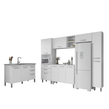 Imagem de Cozinha Completa Luana Modulada 6 Peças com Pia s/Tampo - Branca - Ede