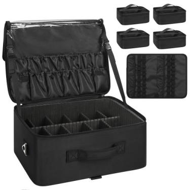 Imagem de Estojo de cosméticos Relavel XL 43x32x20cm com bolsas transparentes