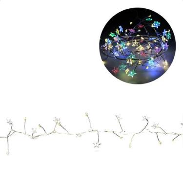 Imagem de Cordão Luminoso Natalino 1,8 Metros Led Estrelas Coloridas Taschibra