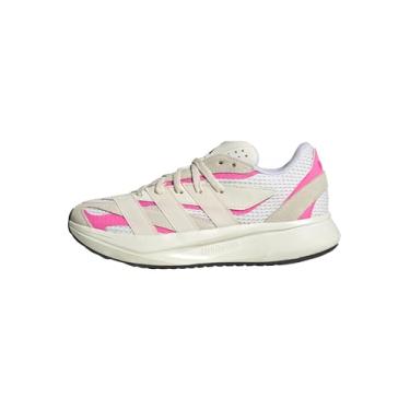 Imagem de adidas Tênis esportivo infantil unissex Lightstride, Branco/branco maravilha/rosa lúcido, 5.5 Big Kid