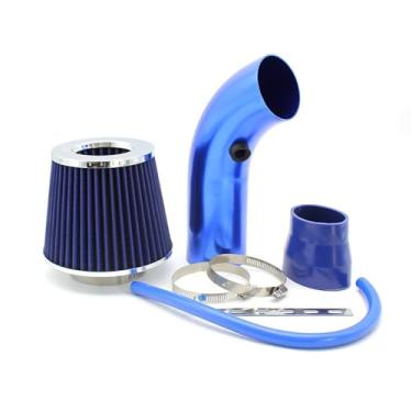 Imagem de Filtro de ar de cabeça de cogumelo de inverno de 76 mm para carro, kit de tubo de admissão, filtro de ar frio de alto fluxo e alto, tubo de alumínio(Blue)