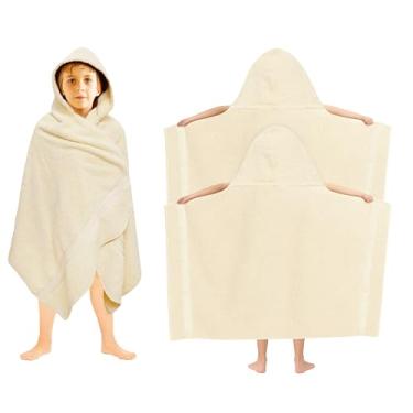 Imagem de ORIGINAL KIDS Envoltório de toalha de banho com capuz - pacote com 2 - ultra macio 100% algodão felpudo grande toalha infantil com capuz grande - chuveiro piscina praia - 579 g/m2 absorvente de