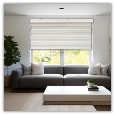 Imagem de Persiana Rolo Double Vision Zebra Bege 120 L X 160 A Cortina