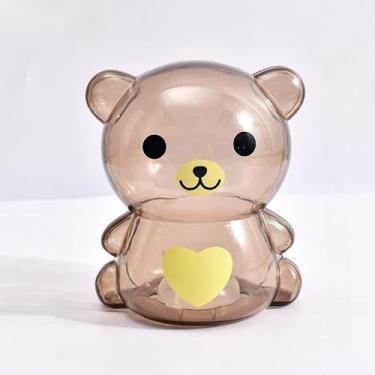 Imagem de Cofrinho fofo em forma de animal, cofrinho de personagem de desenho animado, pote criativo para dinheiro de bolso (urso de café)