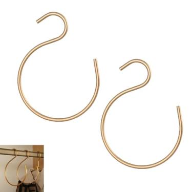 Imagem de UtySty Pacote com 2 cabides de 22,8 cm grandes para varão, organizador de armário, gancho em forma de S para varões de armário, suporte de roupas, suporte de roupas, suporte de roupas, portátil