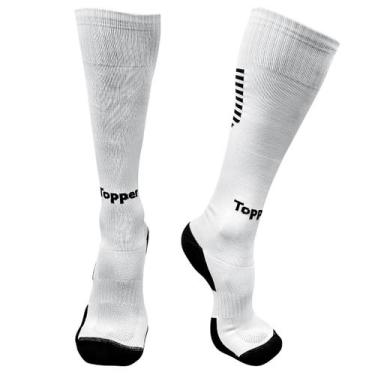 Imagem de Meião Topper Boleiro Futebol Branco 39-44 Original Conforto Cor:Branco