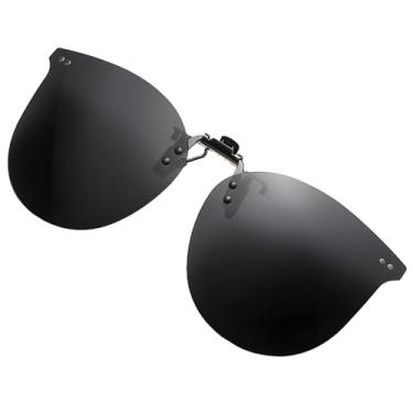 Imagem de LUMINFLY Óculos de sol polarizados Han Zhe Clip-On com lentes metálicas Tac, proteção Uv400, função flip-up, leve, ajuste universal