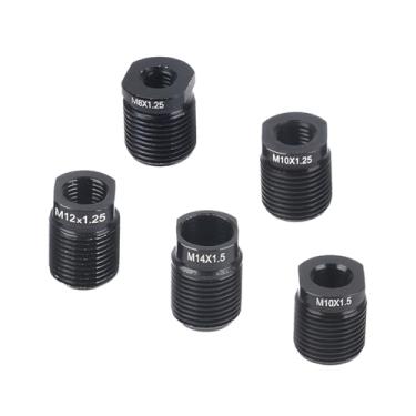 Imagem de Sandfren Adaptador de manípulo de mudança de marchas de carro, kit de inserções de porca de câmbio de liga de alumínio para M8 M10 M12x1,25, M10 M14x1,5, adaptador de rosca de mudança de transmissão