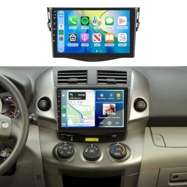 Imagem de Rádio estéreo 4G + 64G para Toyota RAV4 2007-2011, tela sensível ao toque IPS de 9 polegadas/Android 13/Wireless CarPlay/Android Auto/DSP 32 EQ/Navegação GPS/WiFi/5.0Bluetooth/FM/RDS/SWC/AHD
