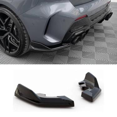Imagem de Kit de carroceria de spoiler difusor de para-choque traseiro de carro compatível com 1 série F40 2019+ protetor de para-choque acabamento de canto acessórios para carro (preto brilhante)